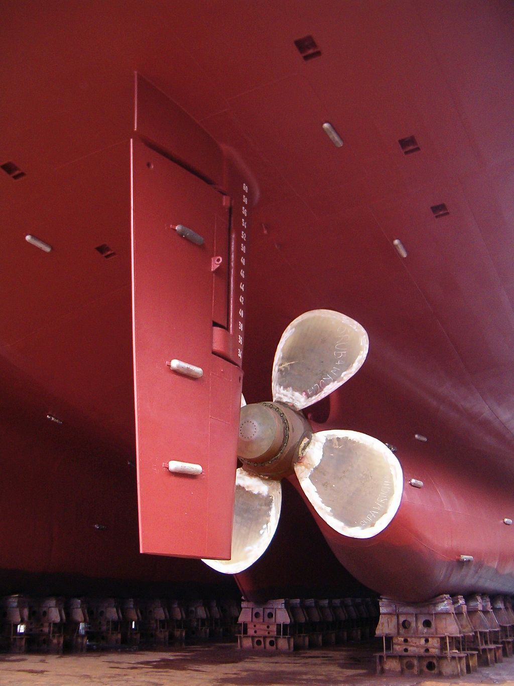 A modern ship rudder. 
